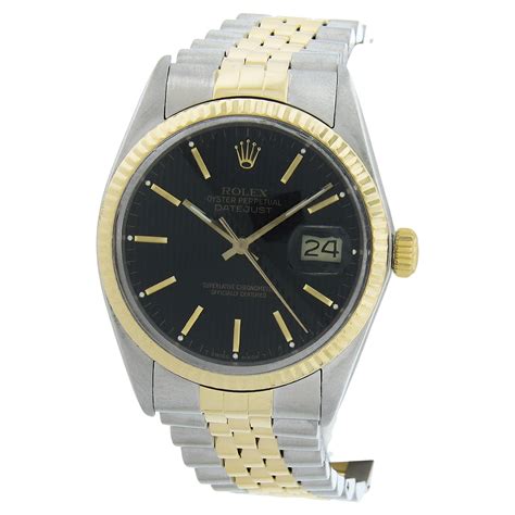 1987 rolex datejust black tapestry|Rolex Datejust 16013.